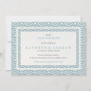 Japanese Seigaiha Save The Date Without Photo