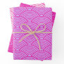 Japanese Seigaiha Wave | Liliac Magenta Wrapping Paper Sheets