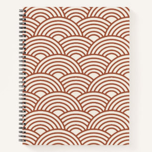Japanese Seigaiha Wave Rust Terracotta Notebook