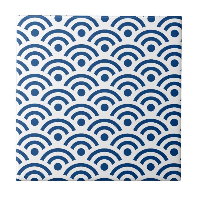 Japanese Seigaiha Waves Seamless Pattern Tile (Front)