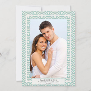 Japanese Seigaiha Wedding Save The Date Flat Photo Invitation