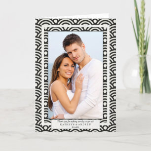 Japanese Seigaiha Wedding Thank You/Custom Text Thank You Card