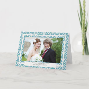 Japanese Seigaiha Wedding Thank You/Custom Text Thank You Card