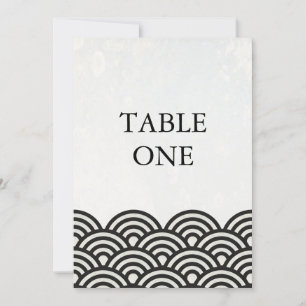 Japanese Seigha Stylized Waves Large Table Number