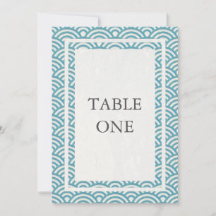 Japanese Seigha Stylized Waves Large Table Number