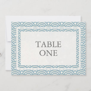 Japanese Seigha Stylized Waves Large Table Number