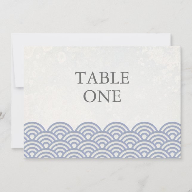 Japanese Seigha Stylized Waves Large Table Number (Front)