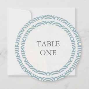 Japanese Seigha Stylized Waves Round Table Number