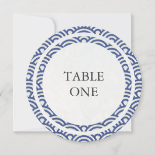 Japanese Seigha Stylized Waves Round Table Number