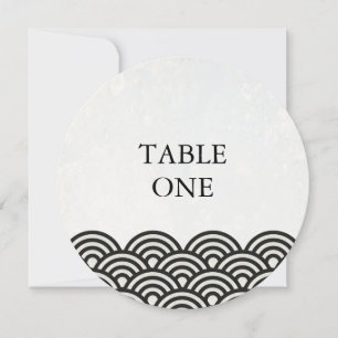 Japanese Seigha Stylized Waves Round Table Number