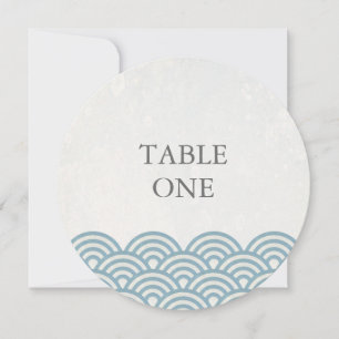 Japanese Seigha Stylized Waves Round Table Number