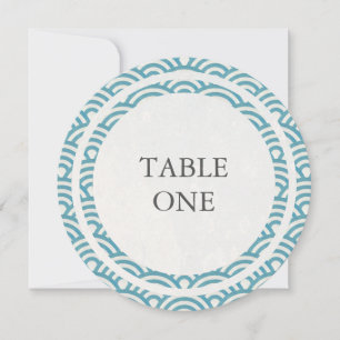 Japanese Seigha Stylized Waves Round Table Number