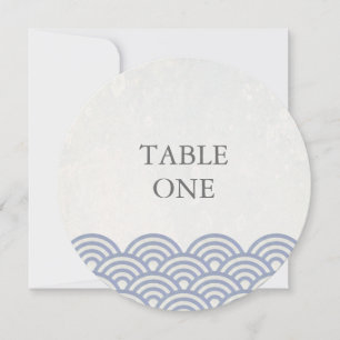 Japanese Seigha Stylized Waves Round Table Number