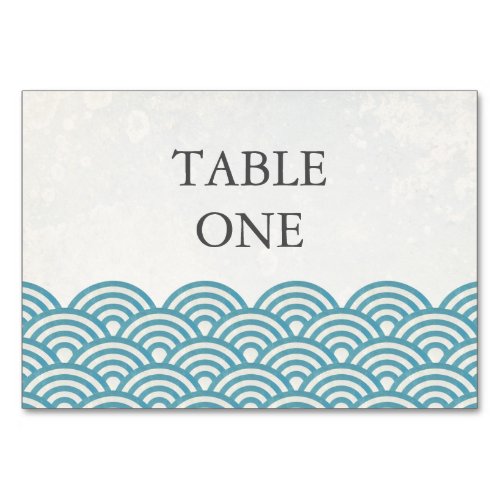 Japanese Seigha Stylized Waves Table Number