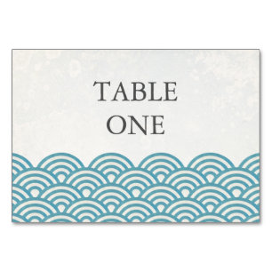 Japanese Seigha Stylized Waves Table Number