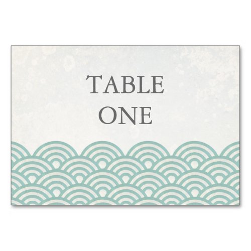 Japanese Seigha Stylized Waves Table Number