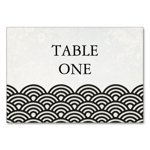 Japanese Seigha Stylized Waves Table Number