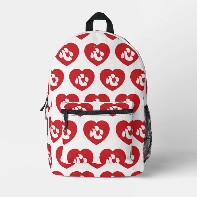 Japanese Shin Kanji Kokoro Heart 心 Printed Backpack (Front)