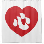 Japanese Shin Kanji Kokoro Heart 心 Shower Curtain