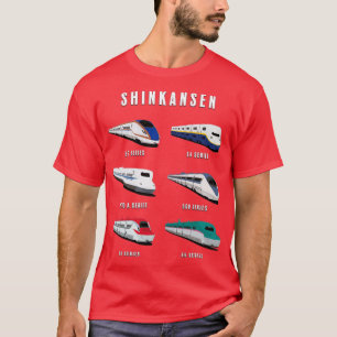Japanese Shinkansen Bullet Trains Artwork T-Shirt