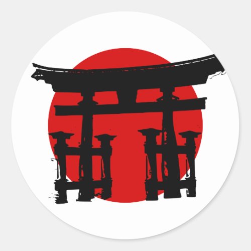 Japanese Shinto Shrine Classic Round Sticker