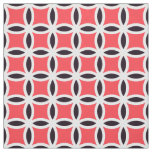 Japanese Shippo pattern - coral pink &amp; grey Fabric