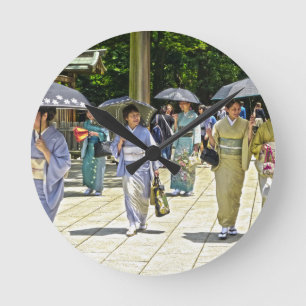Japanese Shrine Festival Round Clock