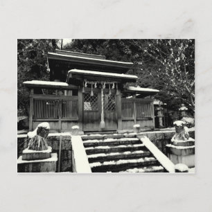Japanese Shrine in Snow Postcard