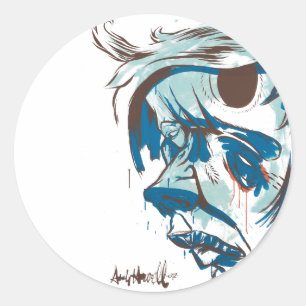 Japanese Sign - Red Classic Round Sticker