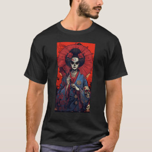 Japanese Skeleton Geisha  Skull Geisha  Graphic T-Shirt