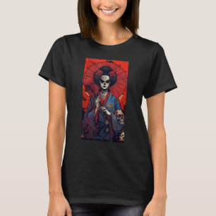 Japanese Skeleton Geisha  Skull Geisha  Graphic T-Shirt