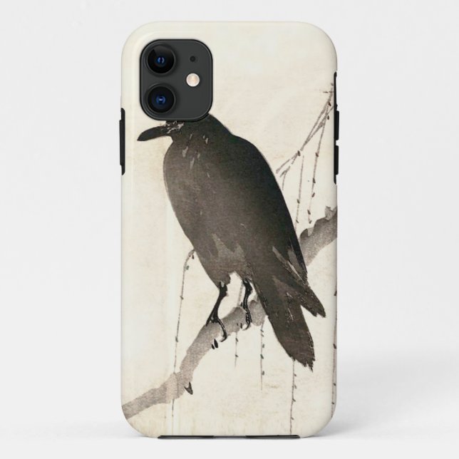 Japanese sketch of a raven Case-Mate iPhone case (Back)