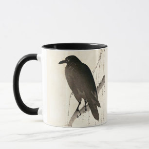 Japanese sketch of a raven mug