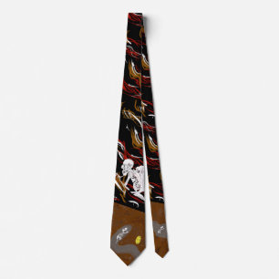 japanese skull & skull mole neck tie