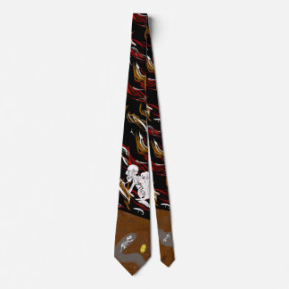 japanese skull & skull mole neck tie
