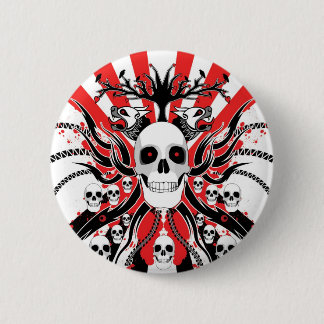 japanese  skulls pinback button