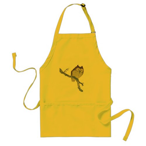 Japanese Sleeping Owl Night Artwork Adult Apron