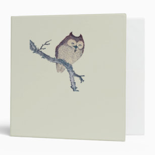 Japanese Sleeping Owl Night Artwork Binder