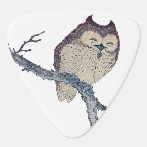 Japanese Sleeping Owl Night Artwork Guitar Pick