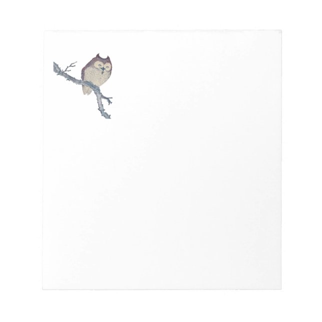 Japanese Sleeping Owl Night Artwork Notepad (Front)