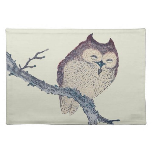 Japanese Sleeping Owl Night Artwork Placemat