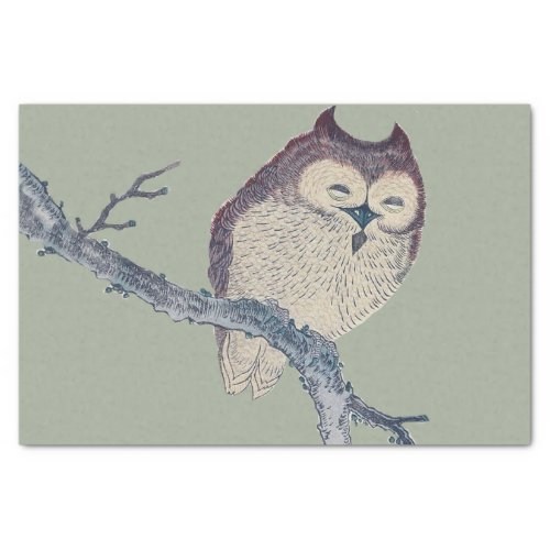 Japanese Sleeping Owl Night Artwork Tissue Paper