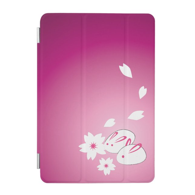 Japanese Snow Rabbits and Sakura iPad Mini Cover (Front)
