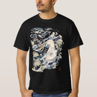 Japanese Snow Woman Art | Winter Yokai In Kimono T-Shirt