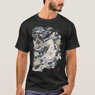 Japanese Snow Woman Art | Winter Yokai In Kimono T-Shirt