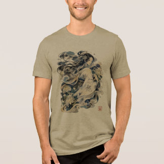 Japanese Snow Woman Art | Winter Yokai In Kimono Tri-Blend Shirt