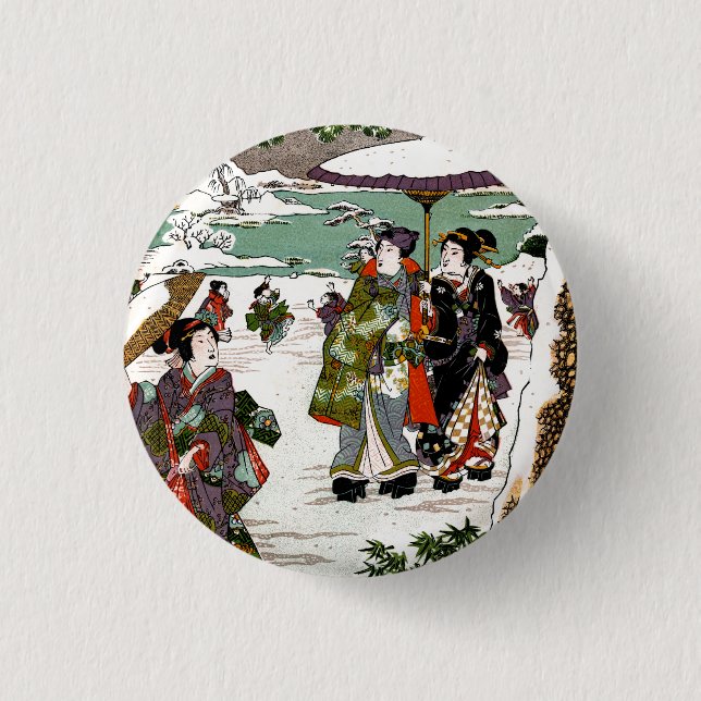 Japanese Snowscape Button (Front)