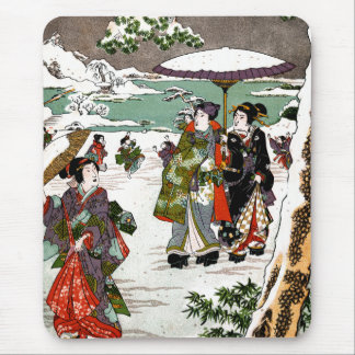 Japanese Snowscape Mouse Pad