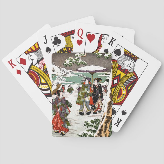 Japanese Snowscape Poker Cards (Back)