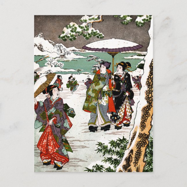 Japanese Snowscape Postcard (Front)
